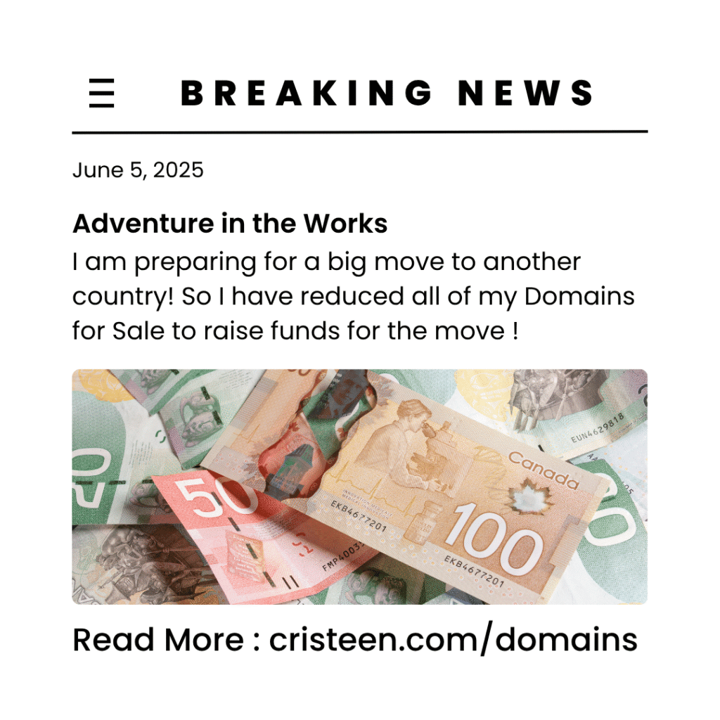 Big Move, Big Changes – All My Domains Are Now on Sale!